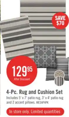 The Brick 4-Pc. Rug and Cushion Set offer