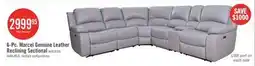 The Brick Marcel 6-Piece Genuine Leather Power Reclining Sectional with Storage Console and USB Port - Grey offer