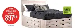 The Brick Yorkdale 12-Drawer Platform Bed with Headboard & Storage Frame, Made in Canada, White - Queen Size offer