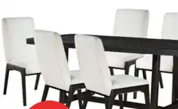 The Brick Alma 7pc Dining Set with Table & 6 Chairs, Trestle Base, 86W - Charcoal Black & White offer