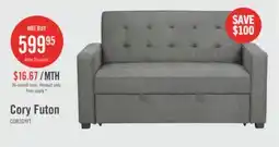 The Brick Cory 59 Velvet Fabric Klik Klak Futon with Tufting - Grey offer