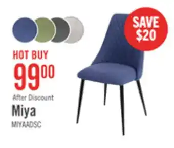 The Brick Miya Dining Chair with Polyester Fabric, Metal - Navy Blue offer