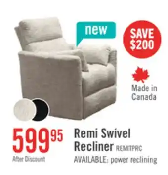 The Brick Remi 38 Fabric Swivel Glider Reclining Chair – Taupe offer