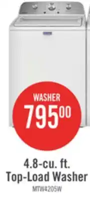 The Brick Maytag 4.8 Cu. Ft. Top Load Washer – White - MTW4205SW offer