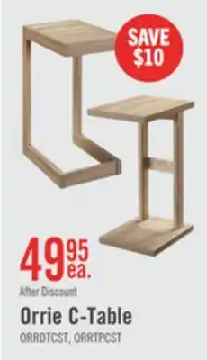 The Brick Orrie 11.75 C-Shaped Chairside Table - Taupe offer