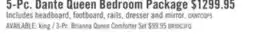 The Brick Scott Living Dante 5pc Bedroom Set with Bed, Dresser & Mirror, Brown - Queen Size offer