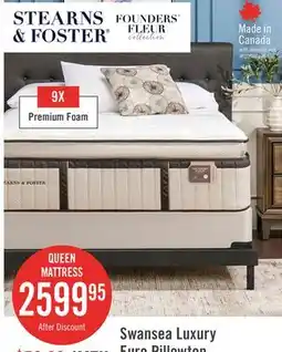 The Brick Stearns & Foster Swansea Luxury Euro Pillowtop Queen Mattress offer