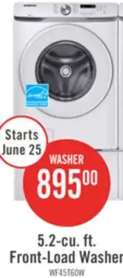 The Brick Samsung 5.2 Cu. Ft. Front-Load Washer - White - Stackable - WF45T6000AW/A5 offer