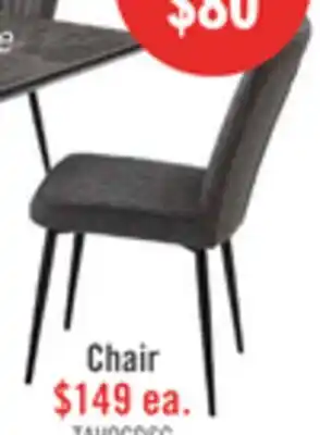 The Brick Tavo Dining Chair with Microfibre Polyester Fabric, Metal - Grey offer