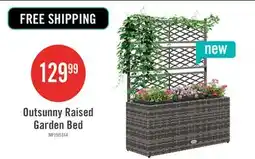 The Brick Outsunny Wicker Raised Garden Bed with Trellis, 42 Outdoor Planter, Grey offer