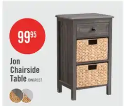 The Brick Jon 15.5 Chairside Table with 2 Baskets & Drawer - Distressed Grey offer