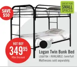 The Brick Logan Bunk Bed with Ladders & Guard Rail for Kids, Black Metal - Twin/Twin offer