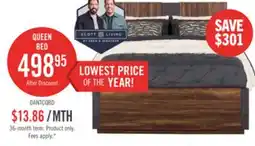 The Brick Scott Living Dante Panel Bed with Headboard & Frame, Brown - Queen Size offer