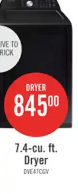 The Brick Samsung 7.4 Cu. Ft. Electric Dryer - Black Stainless Steel - DVE47CG3500VAC offer