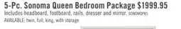 The Brick Sonoma 5pc Bedroom Set with Bed, Dresser & Mirror, Mango Brown - Queen Size offer