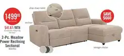 The Brick Meadow 2-Piece Right-Facing Chenille Fabric Power Reclining Sectional with Storage Chaise - Taupe offer