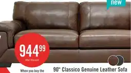The Brick Classico 90 Genuine Leather Sofa with Wood Legs – Tobacco offer
