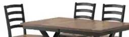 The Brick Raven 6pc Dining Package with 60-78W Extension Table, Bench & 4 Chairs - Two-Tone Black & Brown offer