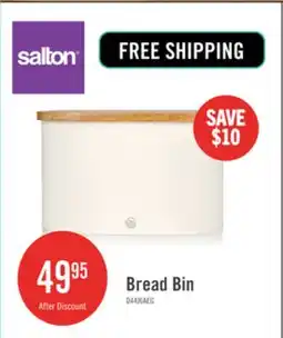 The Brick Salton Swan Nordic Bread Bin with Cutting Board - White offer