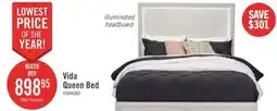 The Brick Vida Panel Bed with Headboard & Frame, Sand - Queen Size offer