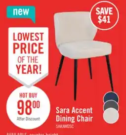 The Brick Sara Wing-Back Dining Chair with Polyester Fabric, Metal - White offer