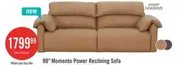 The Brick Momento 90 Genuine Leather Power Reclining Sofa – Caramel offer