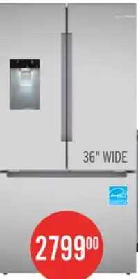 The Brick Bosch 36 26 Cu. Ft. 100 Series Smart French-Door Refrigerator - Stainless Steel - B36FD10ENS offer