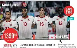 The Brick SAMSUNG 75 M80H Mini-LED 4K Vision AI Smart TV (UN75M80HAFXZC) - 2026 Model offer