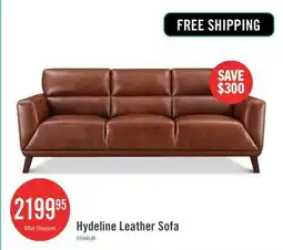 The Brick Hydeline Jake Leather Sofa - Brown offer