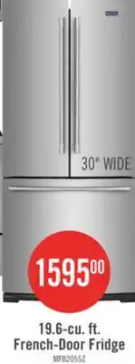 The Brick Maytag 30 19.6 Cu. Ft. French-Door Refrigerator - Fingerprint Resistant Stainless Steel - MFB2055FRZ offer