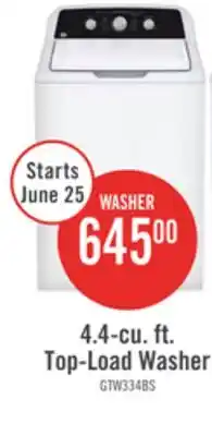 The Brick GE 4.4 Cu Ft. Top Load Washer – White offer