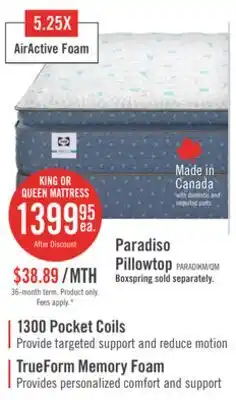 The Brick Sealy Posturepedic Luxury Crown Jewel Resort Paradiso Euro Pillowtop King Mattress offer