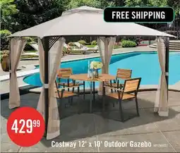 The Brick Costway 12' X 10' Outdoor Patio Gazebo Canopy Shelter Double Top Sidewalls Netting Beige offer