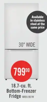 The Brick Midea 18.7 Cu. Ft. Bottom-Freezer Refrigerator - MRB19B7AWW offer