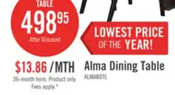The Brick Alma Dining Table with Trestle Base, 86W - Charcoal Black offer