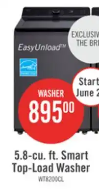 The Brick LG 5.8 Cu. Ft. Smart Top-Load Washer with EasyUnload and AI Sensing - Platinum Black - WT8200CL offer