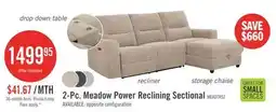 The Brick Meadow 2-Piece Right-Facing Chenille Fabric Power Reclining Sectional with Storage Chaise - Taupe offer