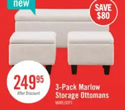 The Brick Marlow 19.5 3-Pack Storage Ottomans – Beige offer