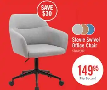 The Brick Stevie 23 Swivel Office Chair with Adjustable Height – Grey offer