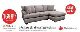 The Brick Made in Canada Luxe 2-Piece Right-Facing Fabric Sectional with Removable Cushions - Zaftig Dove Grey offer
