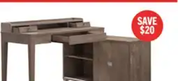 The Brick Jude 55 Reversible Office Desk with 3-Drawers & Cabinet- Hazelnut offer