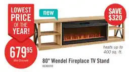 The Brick Wendel 80 Electric Fireplace Tv Stand with Storage for TVs up to 85 – Natural Oak offer
