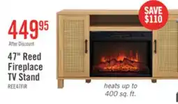 The Brick Reed 47 Contemporary Electric Fireplace with Storage – Light Teak offer