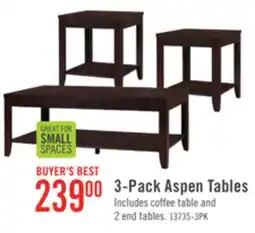 The Brick Aspen 47.3 Traditional 3-Pack Coffee + 2 End Tables - Espresso Brown offer