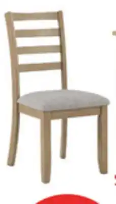 The Brick Cove Dining Chair with Cushion Fabric Seat, Ladder-Back – Natural/Grey offer