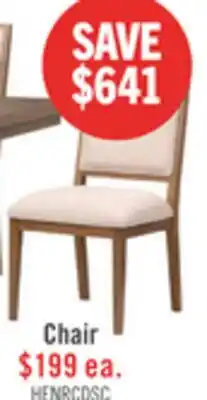 The Brick Scott Living Henri Dining Chair with Polyester Fabric, Wood - Brown & Cream offer