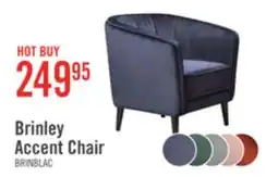 The Brick Brinley 29 Velvet Fabric Accent Chair with Wood Legs - Blue offer