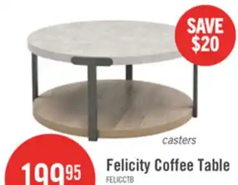 The Brick Felicity 36 Round Coffee Table with Shelf and Casters - Grey offer