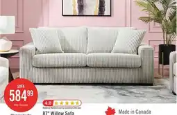 The Brick Willow 87 Light Grey Fabric Sofa with Track Arms and Reversible Seat and Back Cushions offer