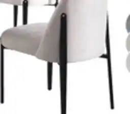 The Brick Kort & Co. Capri Dining Chair with Linen-Look Fabric, Metal - Beige offer
